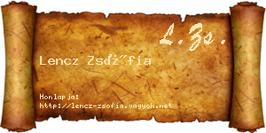 Lencz Zsófia névjegykártya